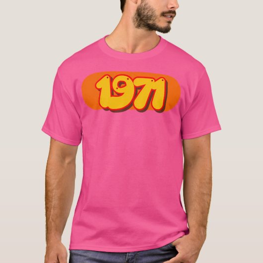 T-shirt Retro 1971 Pop Art Année Dans Les années 70 Style (Devant)