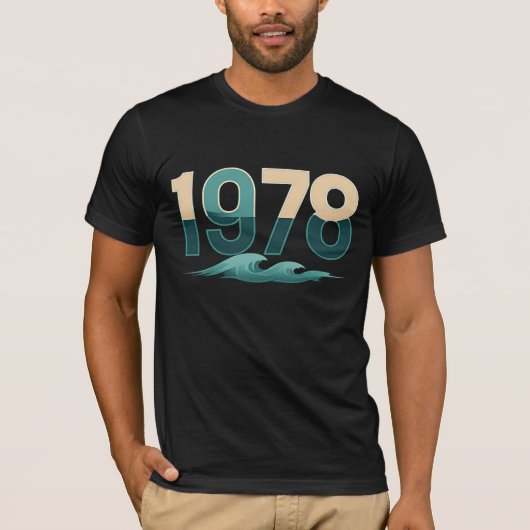 T-shirt Retro 1978 Ocean Wave Graphic Tee (Devant)
