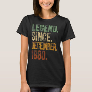 T-shirt Rétro 1980 Anniversaire Décembre Né Légende depuis