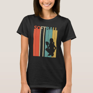 T-shirt Retro 1980 Softball Girl Sport
