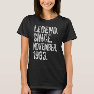 T-shirt Rétro 1983 Anniversaire Novembre Né Légende depuis