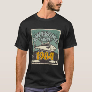 T-shirt Retro 1984 38 An Old Fishing 38th Birthday Vin
