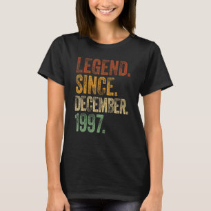 T-shirt Rétro 1997 Anniversaire Décembre Né Légende depuis