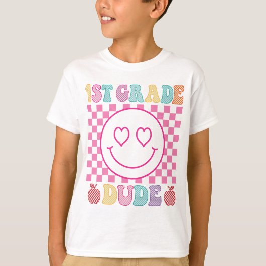 T-shirt Retro 1st Grade Dude Back To School First GT-Shirt (Devant)