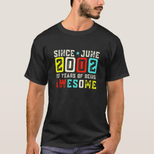 T-shirt Retro 20e anniversaire stupéfiant depuis juin 2002
