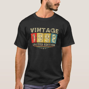 T-shirt Retro 24E Anniversaire Fête Vintage Née En 1998 24