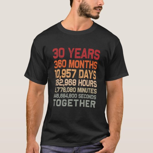 T-shirt Rétro 30 ans ensemble Cool 30E Mariage Couple A (Devant)