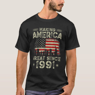 T-shirt Retro 31St Birthday USA Drapeau rendant l'Amérique