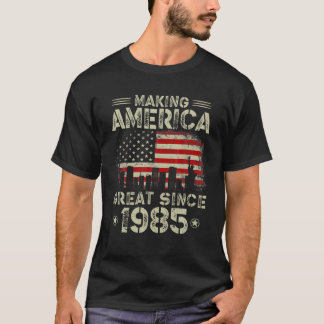T-shirt Retro 37E Anniversaire USA Drapeau rendre l'Amériq