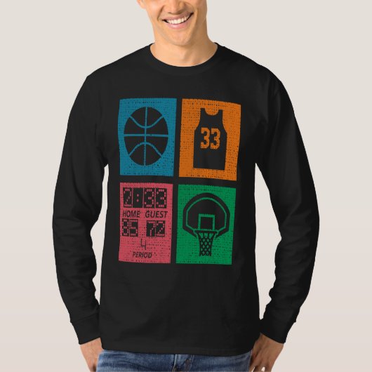 T-shirt Retro 4 Color Block Basketball (Devant)