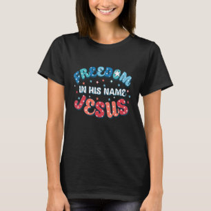 T-shirt Retro 4 juillet Christian Freedom Flag