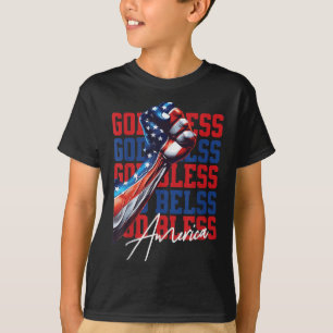 T-shirt Rétro 4 juillet Dieu bénisse l'Amérique Patriotiqu