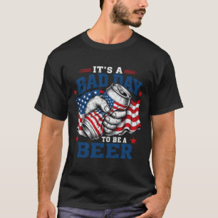 T-shirt Rétro 4 juillet mauvais jour pour être une bière d