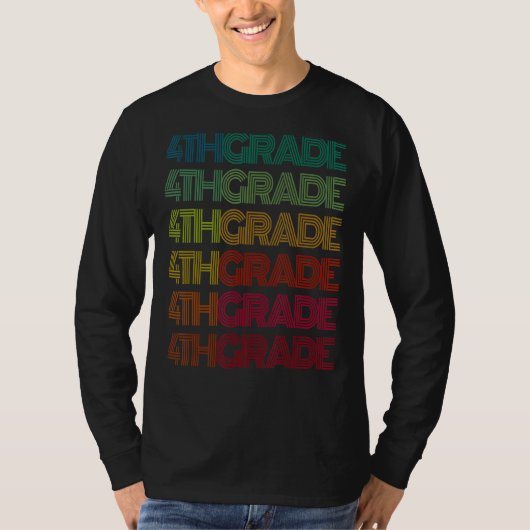 T-shirt Retro 4e année Enseignant Équipe Super Prêt (Devant)