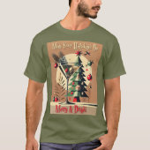 T-shirt Retro 50s Jet Set Christmas Tree Martini (Devant)