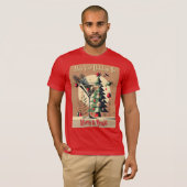 T-shirt Retro 50s Jet Set Christmas Tree Martini (Devant entier)