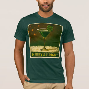 T-shirt Retro 50s Trèfle à 4 Feuilles Irish Christmas Mart