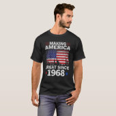 T-shirt Retro 54E Anniversaire USA Drapeau rendant l'Améri (Devant entier)