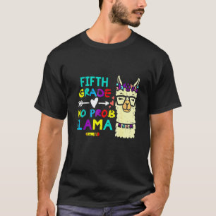 T-shirt Rétro 5e année pas de problème lama cinquième pre