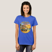 T-shirt Retro 60s Hippie Beach Sunset | Adventure Van Life (Devant entier)