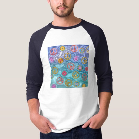 T-shirt Retro 60s paisible Vagues d'océan Cadeaux (Devant)