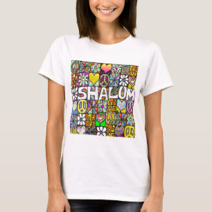 T-shirt Retro 60s Psychedelic Shalom LOVE