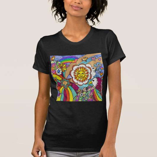 T-shirt Retro 60s Psychedelic Sunshine Aigle Cadeaux (Devant)