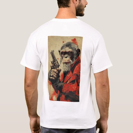 T-shirt Retro 60s Style bande dessinée Monkey Movie Poster (Dos)