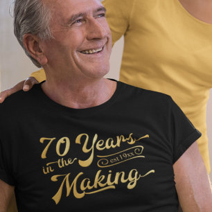 T-shirt Rétro 70e anniversaire 70 ans dans la fabrication