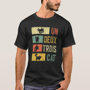 T-shirt Rétro 70s 80s 90s Un Deux Trois Chat  Meowy Chat