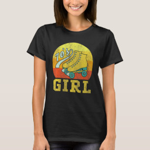 T-shirt Retro 70's Girl Roller Skating Roller Skate Disco