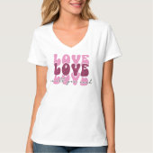 T-shirt Retro 70s Groovy "Love" Typography (Devant)