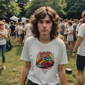 T-shirt Retro 70's Mariage Rainbow Love Bug Bridal Party