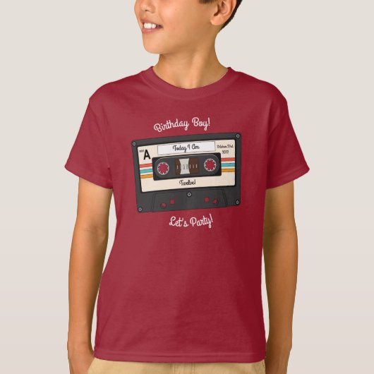 T-shirt Retro 80's 90's Cassette Musique Anniversaire (Devant)