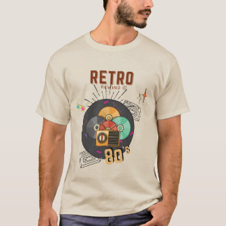 T-shirt Retro 80s/90s Music CD Conception de capot