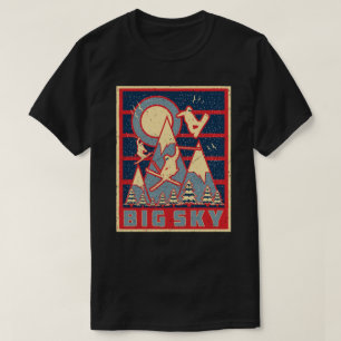 T-shirt Retro 80s Big Sky Ski Adventure
