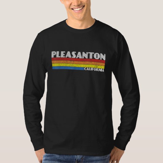 T-shirt Retro 80s California CA Souvenir Pleasanton (Devant)