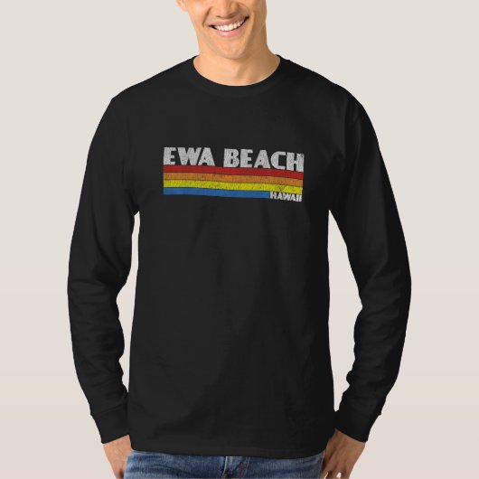 T-shirt Retro 80s Hawaii HI Souvenir Ewa Beach   (Devant)