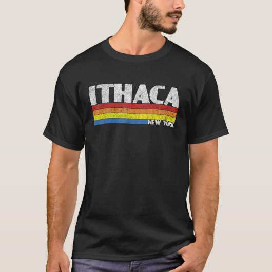 T-shirt Retro 80s Ithaca New York NY Souvenir (Devant)