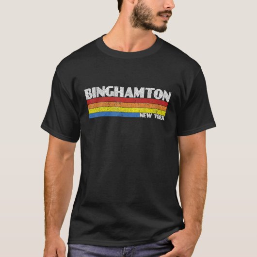 T-shirt Retro 80s New York NY Souvenir Binghamton (Devant)