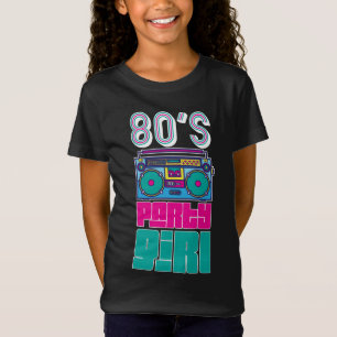 T-Shirt Retro 80's Party Girl Awesome femmes coloré