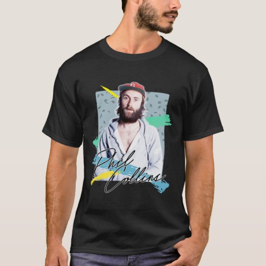 T-shirt Retro 80s Phil Collins Aesthétique Ventilateur Art (Devant)