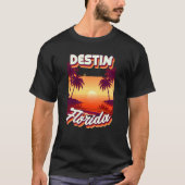 T-shirt Retro 80's Style Destin Florida Palm Tree Surf (Devant)