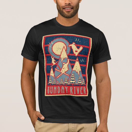 T-shirt Retro 80s Sunday River Ski (Devant)