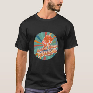 T-shirt Retro 80s Vaporwave Blue Play Music Citation  