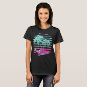 T-shirt Rétro 80s Vaporwave Tropical Endless Summer Blue (Devant entier)