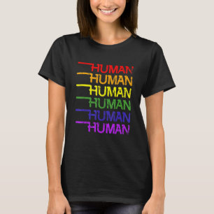 T-shirt Retro 80s Vintage Human Rainbow Pride LGBT