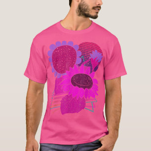 T-shirt Retro 90s Art Jaune Fleur Vaporwave Aesthétique Su