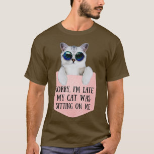 T-shirt Retro 90s Chat s Désolé Je suis en retard Mon Chat