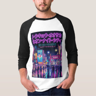 T-shirt Retro 90s City Pop Night: Neon Tokyo & Osaka Rain